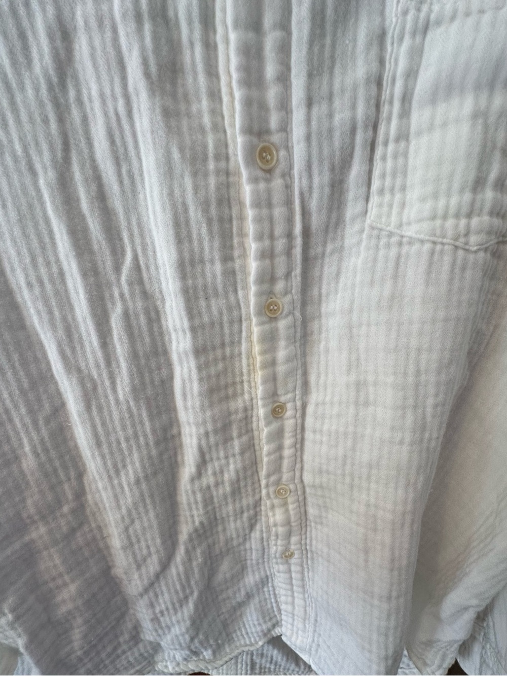 CP Shades White Cotton Gauze Button-Down Shirt - Picture 3 of 5